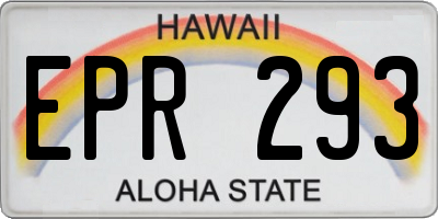 HI license plate EPR293