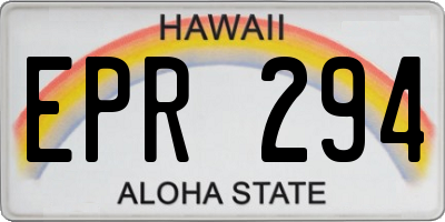 HI license plate EPR294