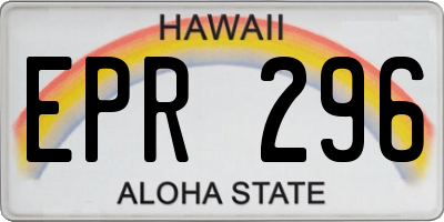 HI license plate EPR296