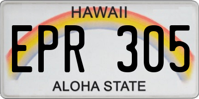 HI license plate EPR305