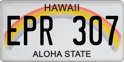 HI license plate EPR307