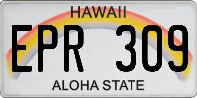 HI license plate EPR309