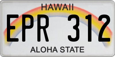 HI license plate EPR312