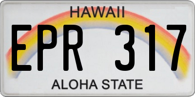 HI license plate EPR317