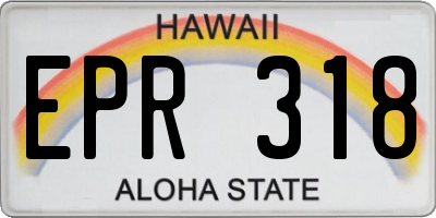 HI license plate EPR318