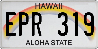 HI license plate EPR319