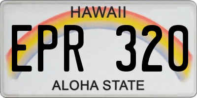 HI license plate EPR320