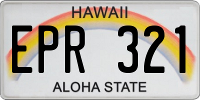 HI license plate EPR321