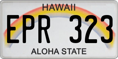 HI license plate EPR323