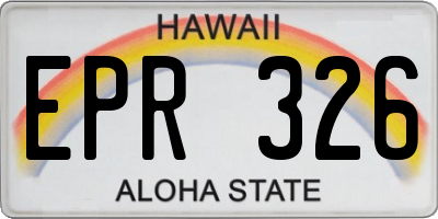 HI license plate EPR326