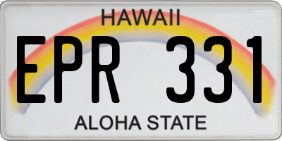 HI license plate EPR331
