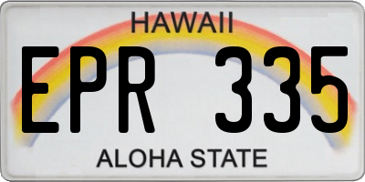 HI license plate EPR335