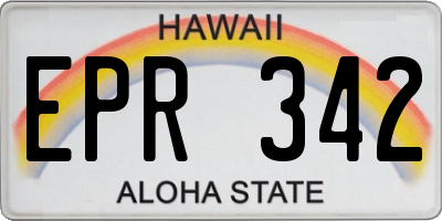 HI license plate EPR342