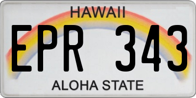 HI license plate EPR343