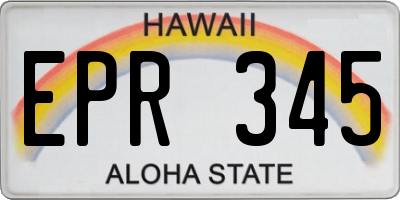 HI license plate EPR345