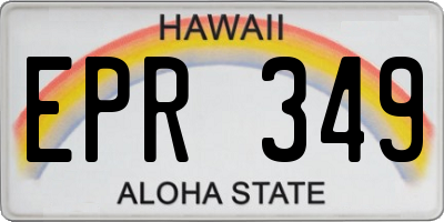 HI license plate EPR349