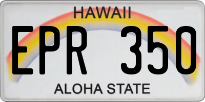 HI license plate EPR350