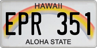HI license plate EPR351