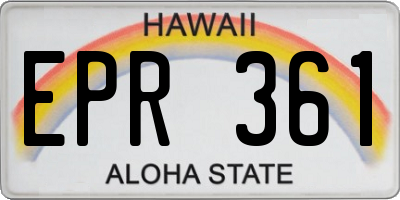 HI license plate EPR361