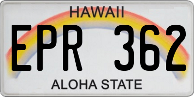 HI license plate EPR362