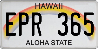 HI license plate EPR365