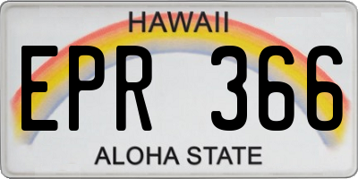 HI license plate EPR366