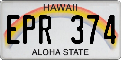 HI license plate EPR374