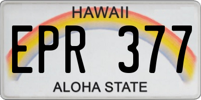 HI license plate EPR377