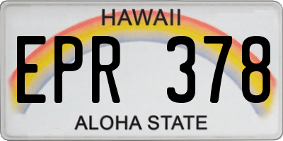 HI license plate EPR378