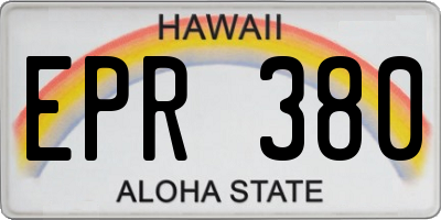 HI license plate EPR380