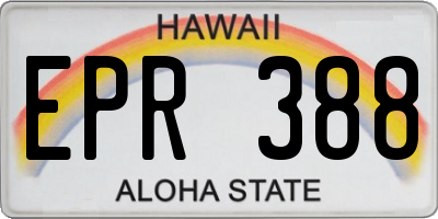 HI license plate EPR388