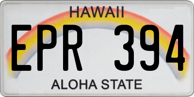 HI license plate EPR394
