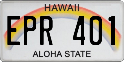 HI license plate EPR401