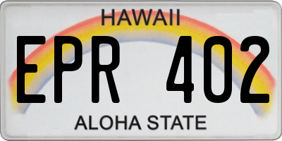 HI license plate EPR402