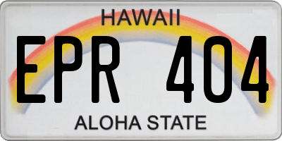 HI license plate EPR404