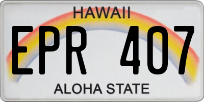 HI license plate EPR407