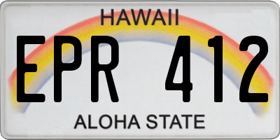 HI license plate EPR412