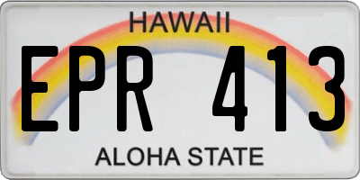 HI license plate EPR413