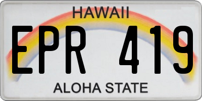 HI license plate EPR419