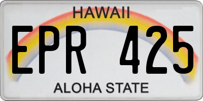 HI license plate EPR425