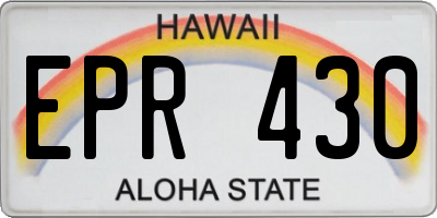 HI license plate EPR430