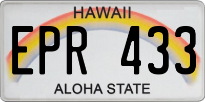 HI license plate EPR433