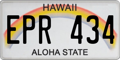 HI license plate EPR434