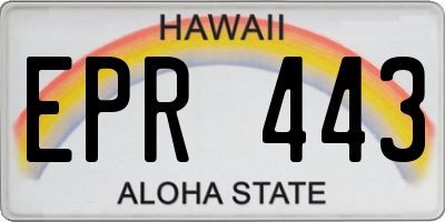 HI license plate EPR443