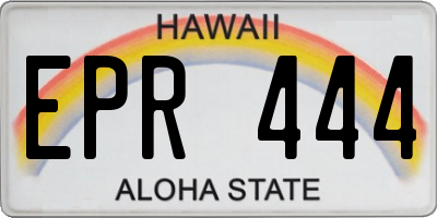HI license plate EPR444