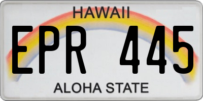 HI license plate EPR445