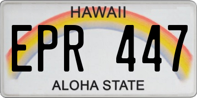HI license plate EPR447