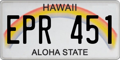 HI license plate EPR451