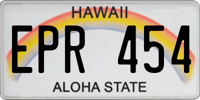 HI license plate EPR454