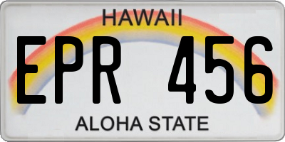 HI license plate EPR456